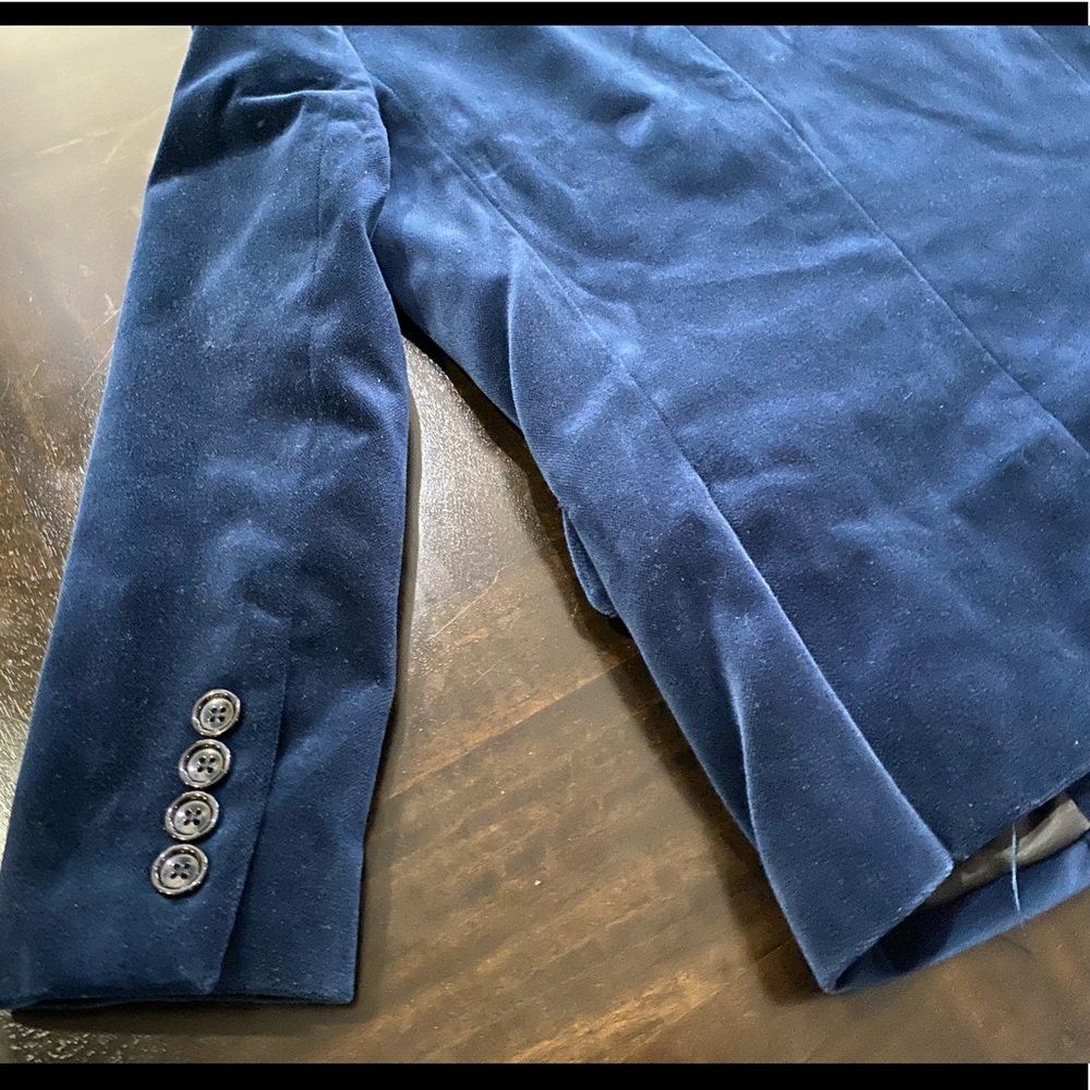 Boys Blue Velvet Ludlow Blazer Jacket Size 7 - Picture 10 of 12